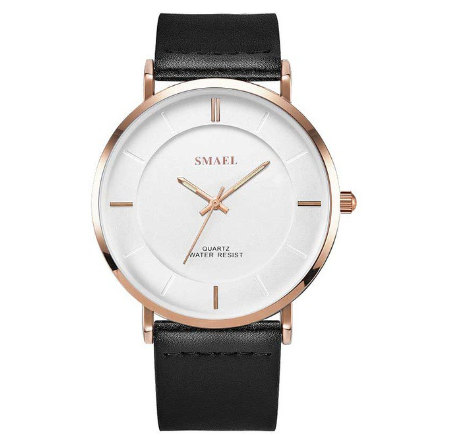SMAEL 1901 Fashion Simple Men's Big Dial Watch Top Brand Business Quartz Leather Sports Watch Men's Casual Men's Clock Watch M1