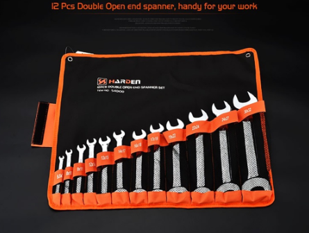 Harden 540108 12Pcs Double Open Spanner Set (Professional) Hand Tools Chrome Vanadium O