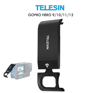TELESIN Side Door Cover Aluminum Lid Charge Slot GoPro Hero 12, 11, 10, 9 Action Cameras GP-CLC-902