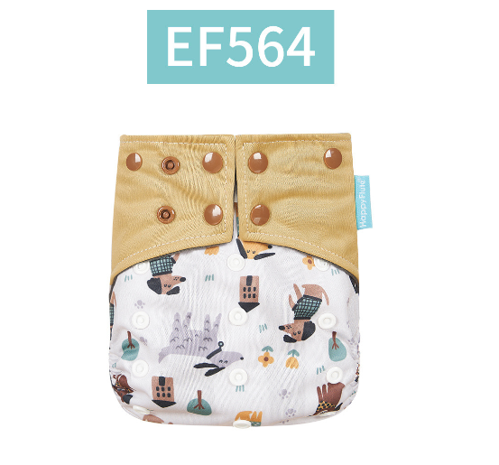 Happyflute Baby Cloth Diapers Double Gusset Bamboo Charcoal Inner Washable Cloth Nappy Without Insert D11