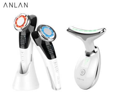 ANLAN EMS LED Light Therapy Facial Massager + Neck Beauty Device