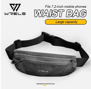 WRELS Sports Running Phone Waterproof Waist Pack Outdoor Multi-Function Large Capacity Storage Bag Adjustable Belt