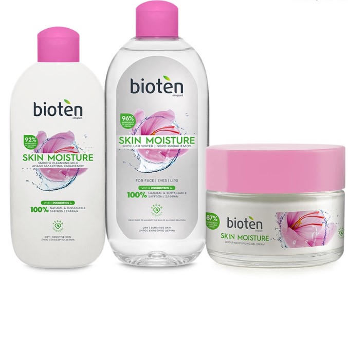 Bioten Skin Moisture Set Dry Sensitive Skin Cleansing Milk 200ml Micellar Water400ml Face Cream 50ml