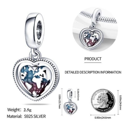 925 Silver Trinkets Balloon Charms Beads for Bracelet Pan Security Chain d08