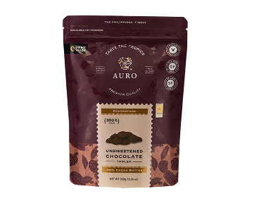 Auro Chocolate 100% Cacao Unsweetened Chocolate Tablea Coins 350g