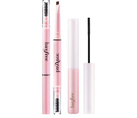 Bayfree Double Triangle Eyebrow Definer Pencil Micro Lash Mascara Eye Makeup Set