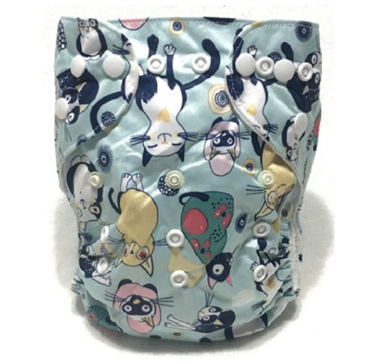 Washable Organic Baby Cloth Diaper with 1 Piece 3-Layer Insert S5