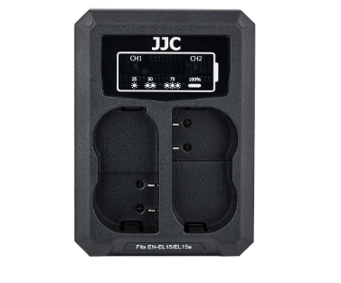 JJC Camera Battery Charger for EN-EL15c EN-EL15b EN-EL15a EN-EL15 of Nikon Z f Zf Z8 Z7II Z6II Z7 Z6 Z5 D7500 D7200 D7100 D7000