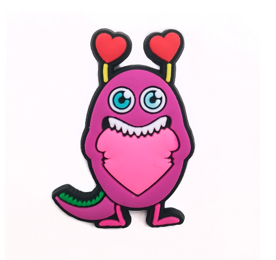 Cute Heart Crocs Charms Mike Wazowski Jibbits Charm Pin Monster University Jibits Crocks for Women Shoes Accessories M6