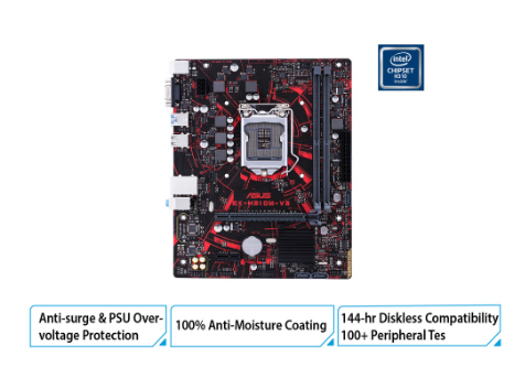 Asus EX-H310M-V3 Micro-ATX H310 Motherboard w/ luminous anti-moisture coating (90MB0ZL0-M0UAYM)