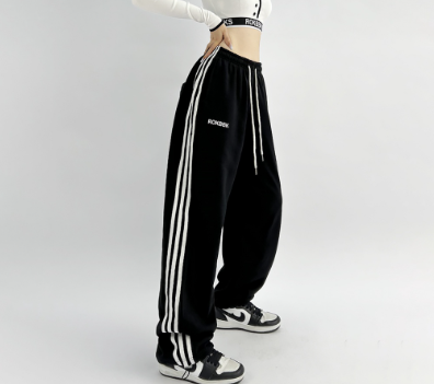 Lovito Women Colorblock With Pockets Elastic Waisted Pants LNA29403 Black