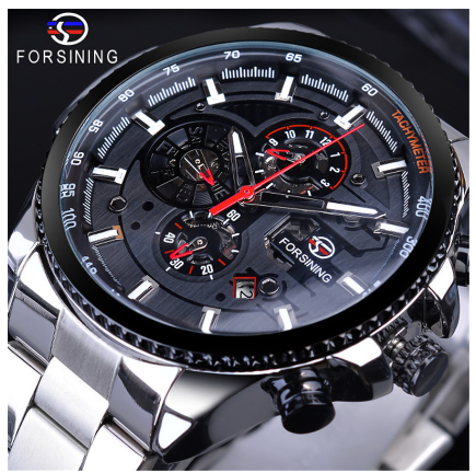 Forsining Watch for men Automatic Mechanical Watches Men stainless steel Tourbillon Waterproof Skeleton Wristwatch 13