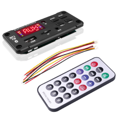 Bluetooth 5.0 12V Mp3 Wma Decoder Board Wireless with Big Color Screen Mp3 Player Audio USB TF FM Radio Aux