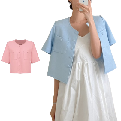 Lovito Women Casual Plain Pocket Button Jackets L76AD094