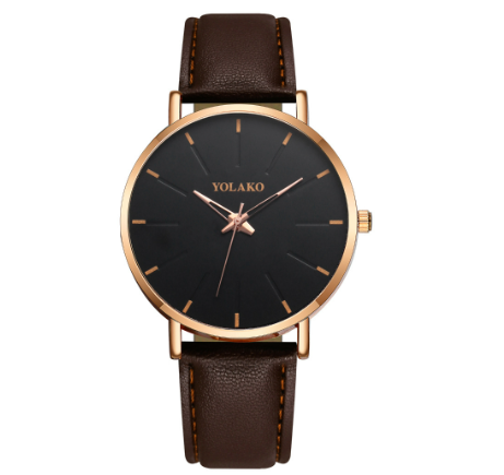 Ultra thin fashion men's watch simple scale personalized pointer belt quartz watch 001