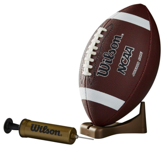 Wilson NCAA Supreme Composite Leather Football w/ Pump & Tee - Junior Size, Brown