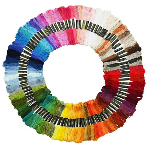 Rainbow Colored Embroidery Thread Making Floss String Cross Stitch Supplies