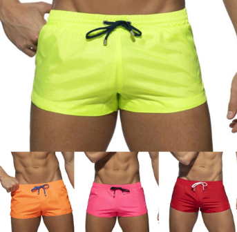 Men's Swim Trunks Quick Dry Swimwear Boxer Briefs Shorts M 2XL in Red/Green/Pink/Orange