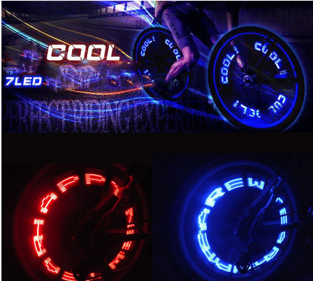 RE Bicycle LED Bike Wheel Tire Spoke Decorate Light MTB Valve Flash Letter Lamp