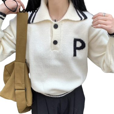 Lovito Women Colorblock Button Sweaters LNE20180 (White)