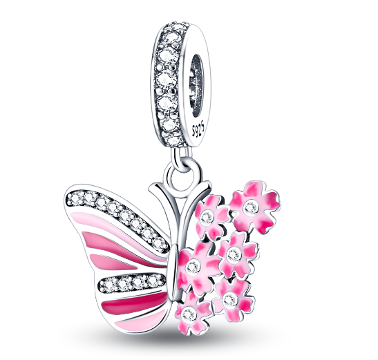 S925 Silver Pandora Same Design Colorful Spring Garden Series Suitable for Original Bracelet s9
