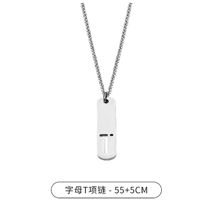 Stainless Steel 26 English Alphabet Pendant Necklace Fashion Men's Letter Necklace Jewelry Wholesale T