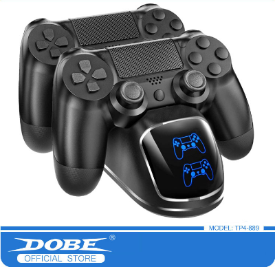 Dobe PlayStation PS4 Controller Charger Dual Dock Charging Station with LED Light TP4-889