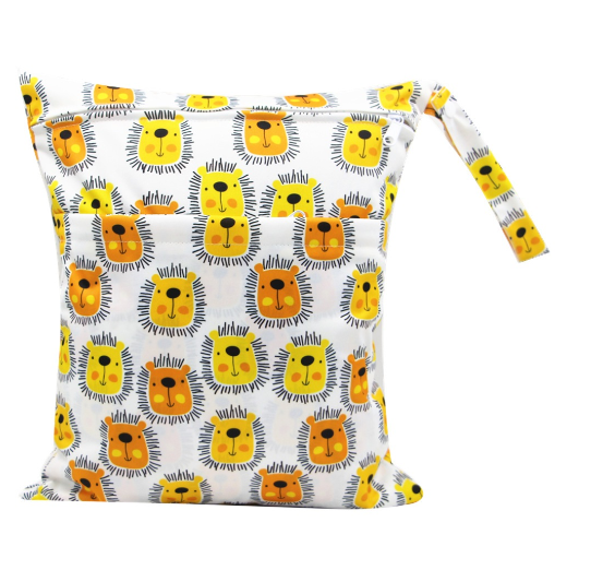 Diaper Wet Dry Bags Duble Zipper Printed Portable Waterproof Dag Storage Bag Swimwear Bag  30x36cm