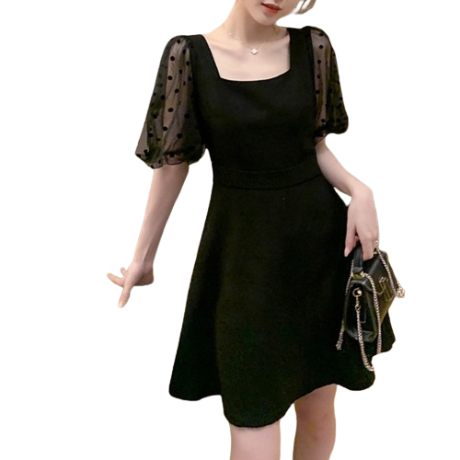 Lovito Women Bow Back Dress LNE17127 (Black)