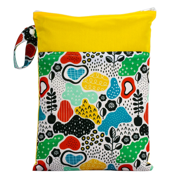 25x35cm Wet Dry Bags Double Pocket Zipper Wet Bag For Baby Cloth Diapers Washable Travel Bags Clothes with Two Zip Bag 008