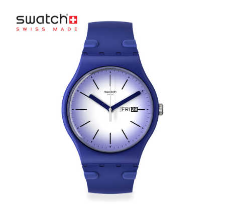 Swatch New Gent Violet Verbena SUON716 Blue Silicone Strap Watch