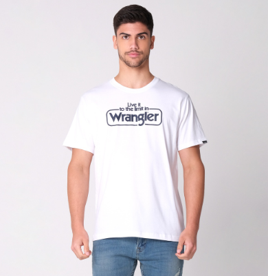 Wrangler Men's Statement Logo T-Shirt In White Color