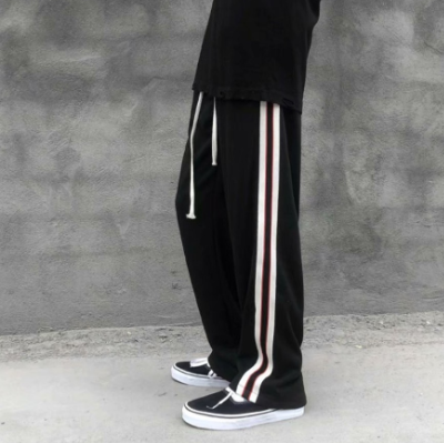 Slacks Striped casual pants men's new loose straight tube mopping trouser