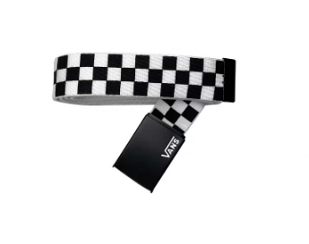 Vance Vans Genuine Fashion Belt Black and white chessboard classic canvas men's and women's neutral belt canvas