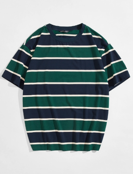 Manfinity Hypemode Men Striped Drop Shoulder Tee