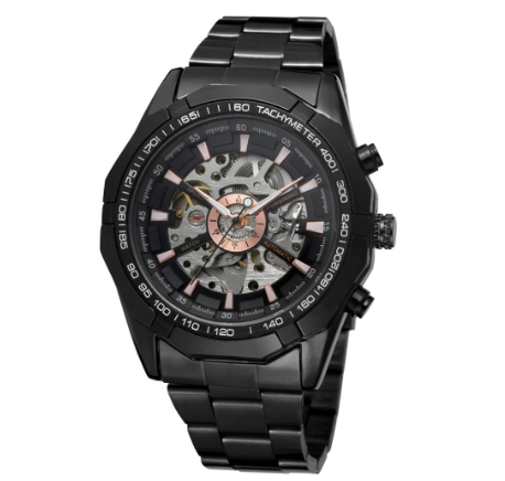 Forsining Watch for men Automatic Mechanical Watches Sport Skeleton Stainless Steel Gold Luxury Men Watch 10