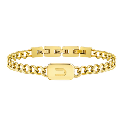 Meaeguet A-Z Initial Bracelet for Men Stainless Steel Cuban Link Chain Gold Bracelet Men Jewelry Gift for Boyfriend U