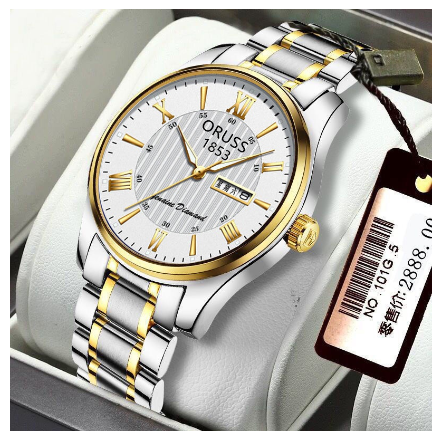 ORUSS Luxury Gold Watch for men Waterproof Dual Calendar Automatic Watch men Original Stainless Steel Fashion Men Watch Relo M6
