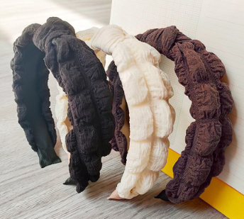 Korean Pleated Knotted Headband For Women Cross Wide Hair Band Hair Accessories