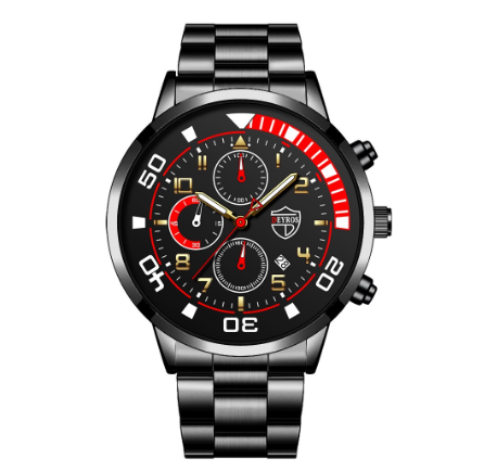 DEYROS Luxury Gold Men's Steel Band Calendar Watch Sports Waterproof Mens Quartz Wrist Watch Men Watch Relo Ng Kalalakihan BLACK GOLD