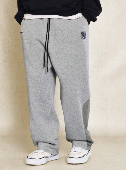 SUMWON Drop Crotch Jogger Pant With Colour Block Side Panel Detail And Embroidery Print