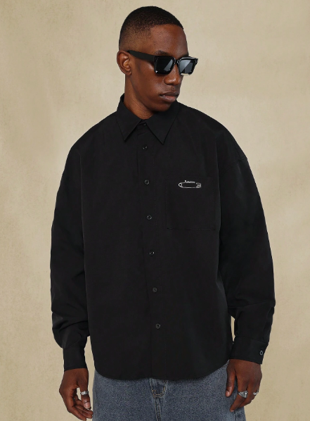 SUMWON Oversized Fit Nylon Shirt With Small Graphic Print Halloween