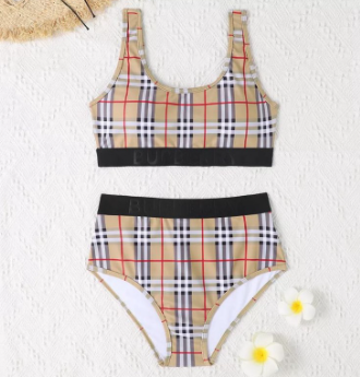 Large Size Padded Designer Printed High Waisted Swimsuit Set