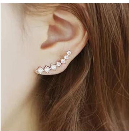 Fashion Crystal Ear Hook Stud Earring