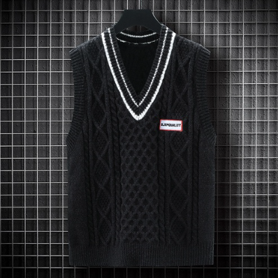 Men's V-Neck Sleeveless Sweater Knit Sweater Without Shirt