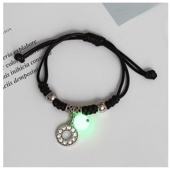 26 Letters Glow in the Dark Alphabet Initials Beaded Luminous Bracelet Women Men Birthday Gifts O