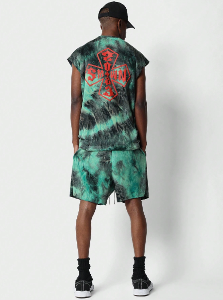 SUMWON Summer Weight Tie Dye Tank And Short 2 Piece Set