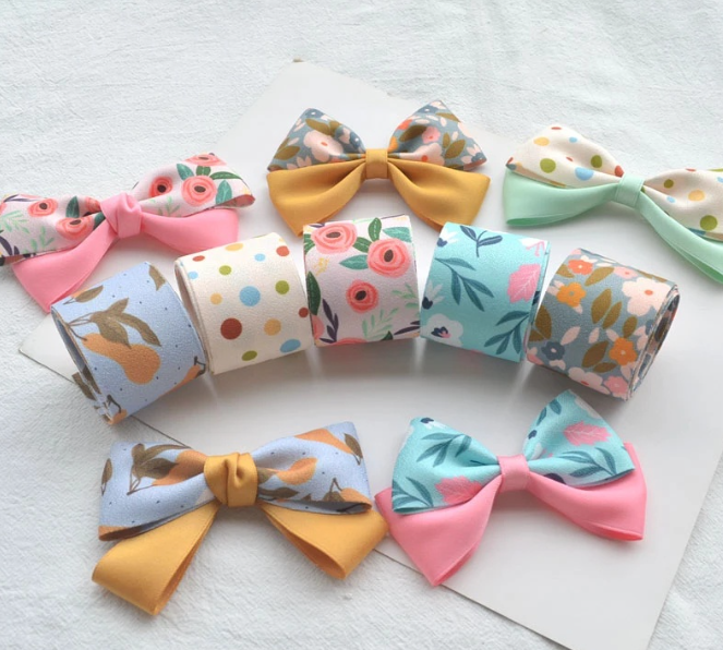 1 Meter Printed Fabric Lace For Crafts 40mm Handmade Fabric diy Hairpin Material Bow Headdress Accessories Ribbon