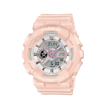 Casio Baby-g BA-110RG-7A Digital Analog Rubber Strap Watch For Women