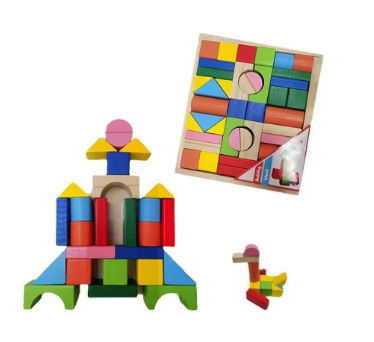 42 PCS Vertical Building Blocks Large Particle Wooden Building Blocks Set